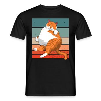 Retro-Meme Der Chonk-Katze Vintage Katzen - Männer T-Shirt - Schwarz - Vorne - AI Model Male 178 light (178cm)