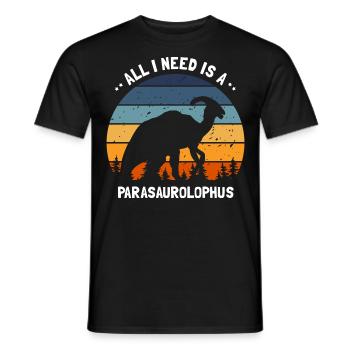Parasaurolophus for dinosaurs and fosil hunters - Men's T-Shirt - black - Front - AI Model Male 178 light (178cm)