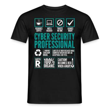 Cyber Security Professional Facts Coding Hacker - T-shirt homme - noir - Devant - AI Model Male 178 light (178cm)