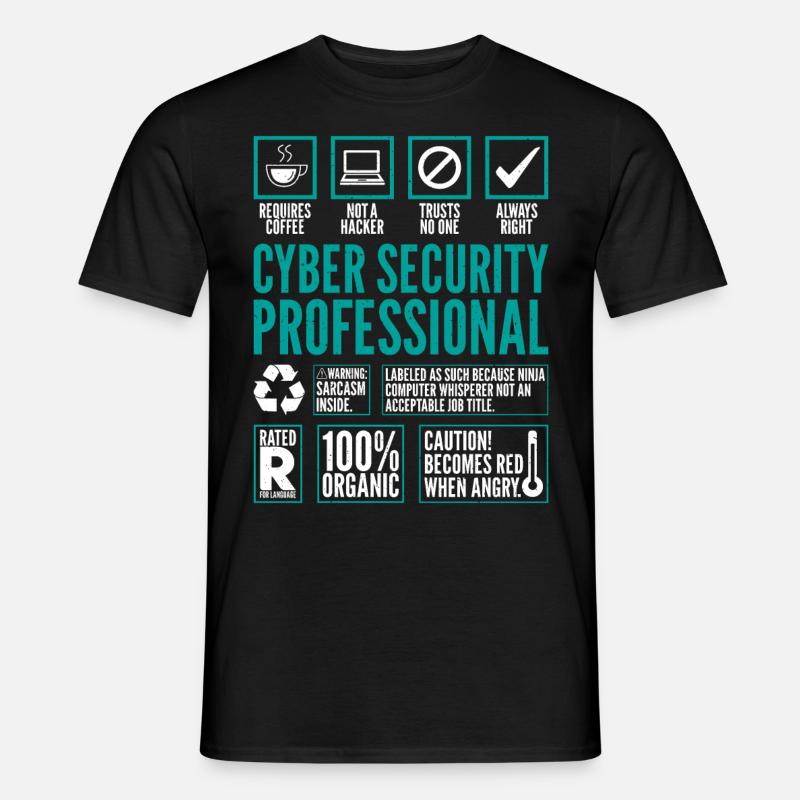 Cyber Security Professional Fakten Coding Hacker - Männer T-Shirt - Schwarz