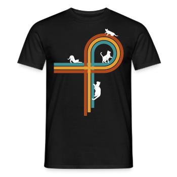 Géométrie vintage rétro - T-shirt homme - noir - Devant - AI Model Male 178 light (178cm)