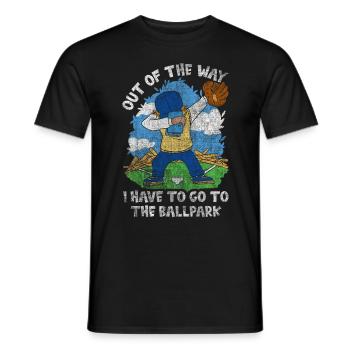 I Have To Go To The Ballpark Baseball - Men's T-Shirt - black - Front - AI Model Male 178 light (178cm)