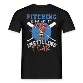 Pitching Is The Art of Instilling Fear Baseball - Männer T-Shirt - Schwarz - Vorne - AI Model Male 178 light (178cm)