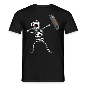Skelett Skateboard Halloween - Männer T-Shirt - Schwarz - Vorne - AI Model Male 178 light (178cm)