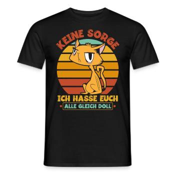 Katze Katzenliebhaber Sarkasmus - Männer T-Shirt - Schwarz - Vorne - AI Model Male 178 light (178cm)
