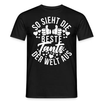 So Sieht Die Beste Tante der Welt Aus Tantchen - Männer T-Shirt - Schwarz - Vorne - AI Model Male 178 light (178cm)