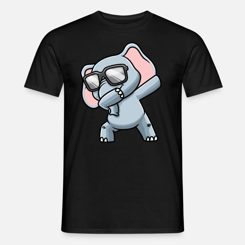 Elefant Mit Sonnenbrille Dabbing - Männer T-Shirt - Schwarz