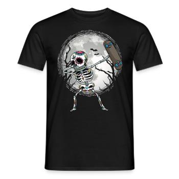 Skeleton Skateboard Halloween Skater - Men's T-Shirt - black - Front - AI Model Male 178 light (178cm)