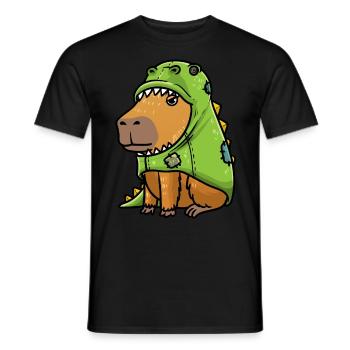 Capybara dans un costume de dinosaure drôle - T-shirt homme - noir - Devant - AI Model Male 178 light (178cm)