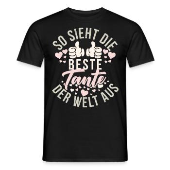 So Sieht Die Beste Tante der Welt Aus Tantchen - Männer T-Shirt - Schwarz - Vorne - AI Model Male 178 light (178cm)