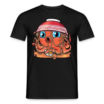 Octopus Ramen Bowl Nouilles Cuisine japonaise - T-shirt homme - noir - Devant - AI Model Male 178 light (178cm)