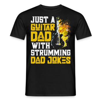 Gitarre Papa Gitarrenspieler Gitarrist - Männer T-Shirt - Schwarz - Vorne - AI Model Male 178 light (178cm)