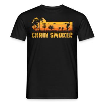 Retro Sunset Chain Smoker Disc Golf - T-shirt homme - noir - Devant - AI Model Male 178 light (178cm)