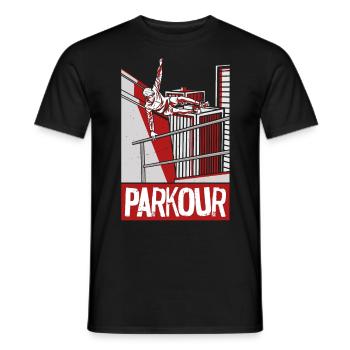 Parkour Free Running Traceur - Men's T-Shirt - black - Front - AI Model Male 178 light (178cm)