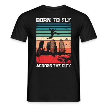 Parkour Free Running Traceur - T-shirt homme - noir - Devant - AI Model Male 178 light (178cm)