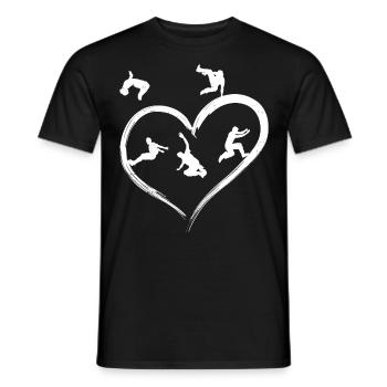 Parkour Free Running Traceur Heart - T-shirt homme - noir - Devant - AI Model Male 178 light (178cm)