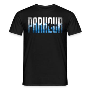 Parkour Free Running Traceur - Men's T-Shirt - black - Front - AI Model Male 178 light (178cm)