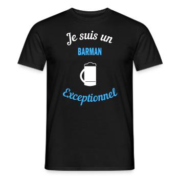 Je suis un Exceptionnel barman - T-shirt homme - noir - Devant - AI Model Male 178 light (178cm)