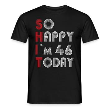 46 Geburtstag - Männer T-Shirt - Schwarz - Vorne - AI Model Male 178 light (178cm)