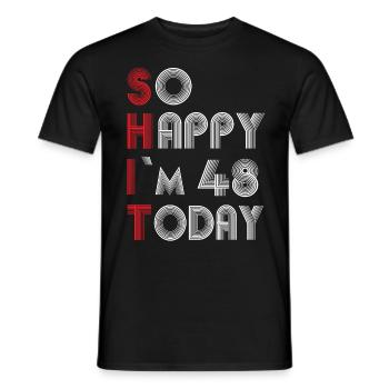 48 ans - T-shirt homme - noir - Devant - AI Model Male 178 light (178cm)