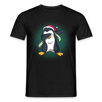 Dabbing Pinguin Weihnachten Schlafshirt Geschenk - Männer T-Shirt - Schwarz - Vorne - AI Model Male 178 light (178cm)