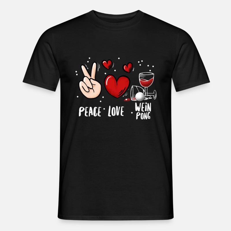 Wein Pong Trinkspiel - Männer T-Shirt - Schwarz