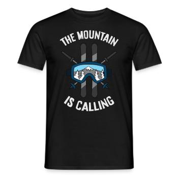 Après Ski Mountains Skiing The Mountain is calling - Men's T-Shirt - black - Front - AI Model Male 178 light (178cm)