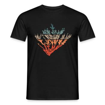Koralle Vintage Retro Koralle Bunt - Männer T-Shirt - Schwarz - Vorne - AI Model Male 178 light (178cm)