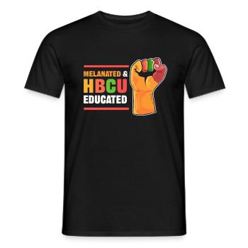 Melanated And HBCU Educated Black History College - Men's T-Shirt - black - Front - AI Model Male 178 light (178cm)