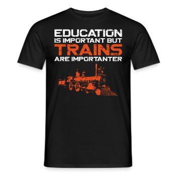 Steam Train Driver Trainspotting - Men's T-Shirt - black - Front - AI Model Male 178 light (178cm)
