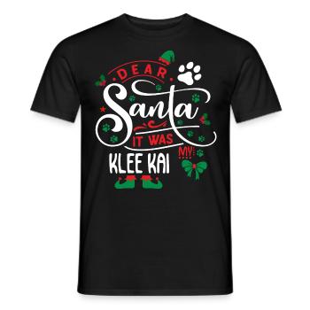 Santa Weihnachten Hund Klee Kai - Männer T-Shirt - Schwarz - Vorne - AI Model Male 178 light (178cm)