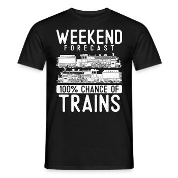 Steam Train Driver Trainspotting - Men's T-Shirt - black - Front - AI Model Male 178 light (178cm)