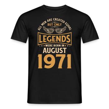 Anniversaire Les légendes ont été gebo en août 1971 - T-shirt homme - noir - Devant - AI Model Male 178 light (178cm)