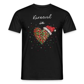 Karneval im Herzen Weihnachtsgeschenk Jeck X-Mas - Männer T-Shirt - Schwarz - Vorne - AI Model Male 178 light (178cm)
