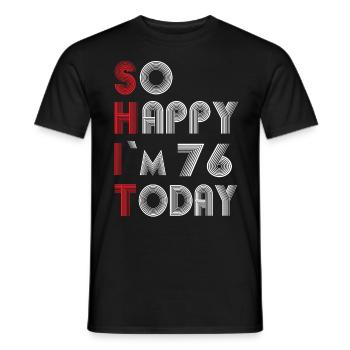 76 ans - T-shirt homme - noir - Devant - AI Model Male 178 light (178cm)