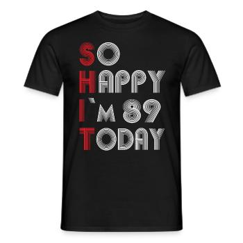 89 birthday - Men's T-Shirt - black - Front - AI Model Male 178 light (178cm)