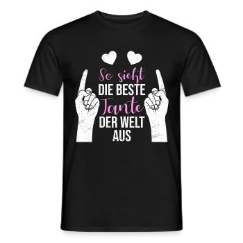 So sieht die beste Tante der Welt aus Coole Tante - Männer T-Shirt - Schwarz - Vorne - AI Model Male 178 light (178cm)