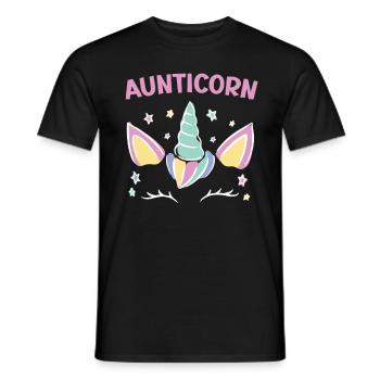 Unicorn Aunt Aunticorn Fairy Tale Super Aunt - Men's T-Shirt - black - Front - AI Model Male 178 light (178cm)