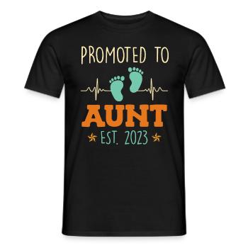 Promoted to Aunt 2023 Promotion Best Aunt - Men's T-Shirt - black - Front - AI Model Male 178 light (178cm)