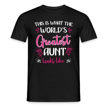 This is what the best aunt in the world looks like Cool aunt - Men's T-Shirt - black - Front - AI Model Male 178 light (178cm)