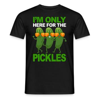 dancing cucumbers dabbing cucumber vegetables - Men's T-Shirt - black - Front - AI Model Male 178 light (178cm)