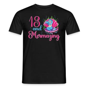 Meerjungfrau 13. Geburtstag mermazing 13 Jahre Alt - Männer T-Shirt - Schwarz - Vorne - AI Model Male 178 light (178cm)