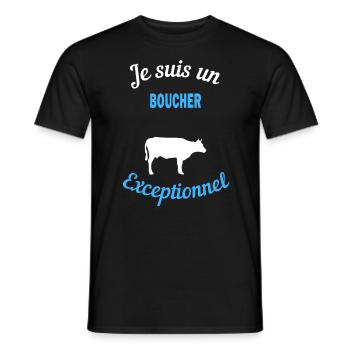 Je suis un Exceptionnel boucher - T-shirt homme - noir - Devant - AI Model Male 178 light (178cm)