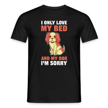 Je n’aime que mon lit et mon chien Je suis désolé propriétaire du chien - T-shirt homme - noir - Devant - AI Model Male 178 light (178cm)