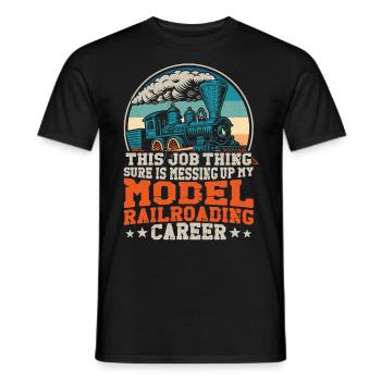 Steam Train Driver Trainspotting - Männer T-Shirt - Schwarz - Vorne - AI Model Male 178 light (178cm)
