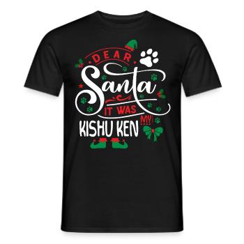Weihnachten Hund Hunderasse Kishu Ken - Männer T-Shirt - Schwarz - Vorne - AI Model Male 178 light (178cm)