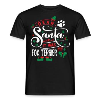 Hund Weihnachten Hunderasse Fox terrier - Männer T-Shirt - Schwarz - Vorne - AI Model Male 178 light (178cm)