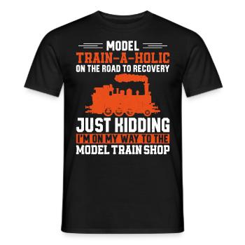 Steam Train Driver Trainspotting - Männer T-Shirt - Schwarz - Vorne - AI Model Male 178 light (178cm)