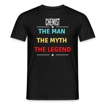 The Man The Myth The Legend CHEMIST - Men's T-Shirt - black - Front - AI Model Male 178 light (178cm)