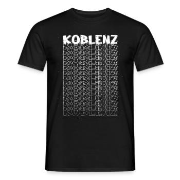 Koblenz Germany City Font Skyline Home - Men's T-Shirt - black - Front - AI Model Male 178 light (178cm)